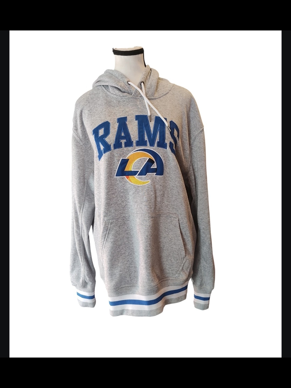 NFL Rams Gray Hoodie with Blue and Yellow Logo